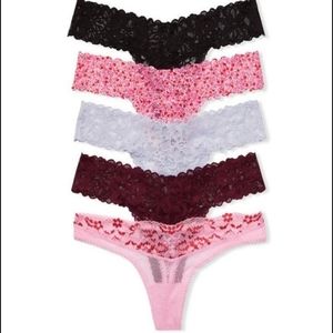Victoria's Secret Pack of 5 Lacie V-Day thong panties
